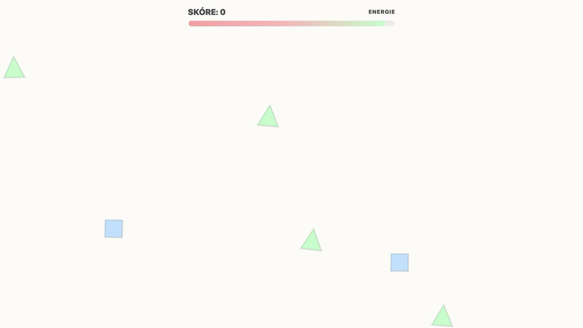 PASTEL RUSH gameplay — a pastel lasso enclosing falling shapes on a dark canvas
